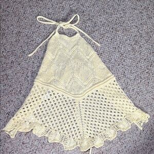 Yellow Crochet Halter Top